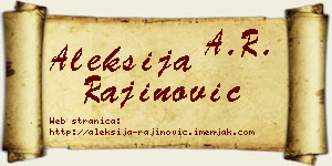 Aleksija Rajinović vizit kartica